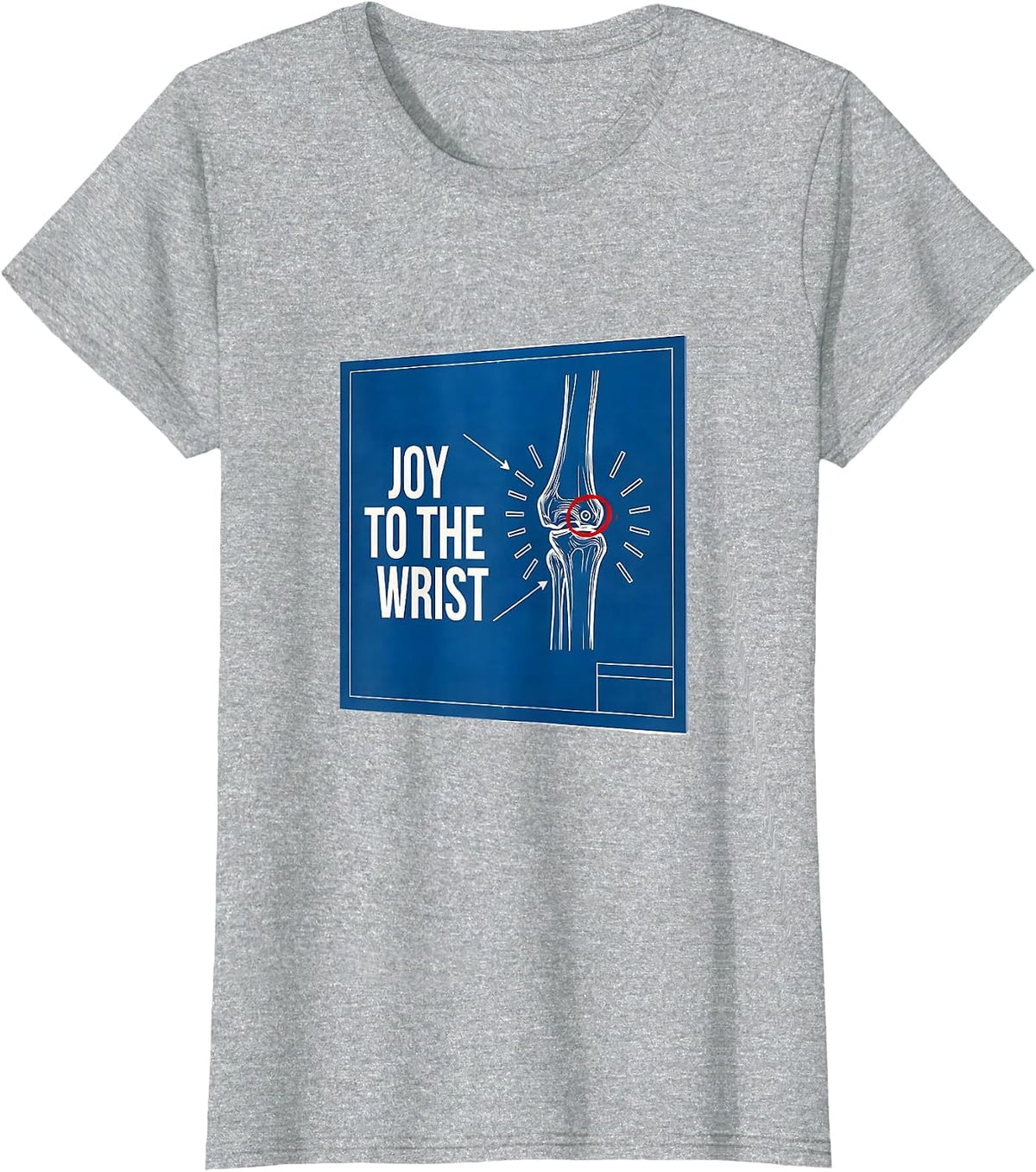 Women's Joy To The Wrist Technical Blueprint Physical Therapist T-Shirt - Heather Grey