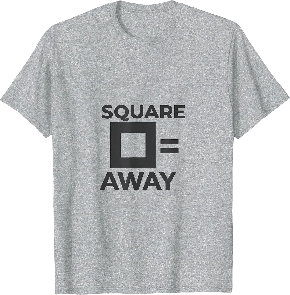Men's Square Away Minimalist Funny Math Teacher Humor T-Shirt - Heather Grey