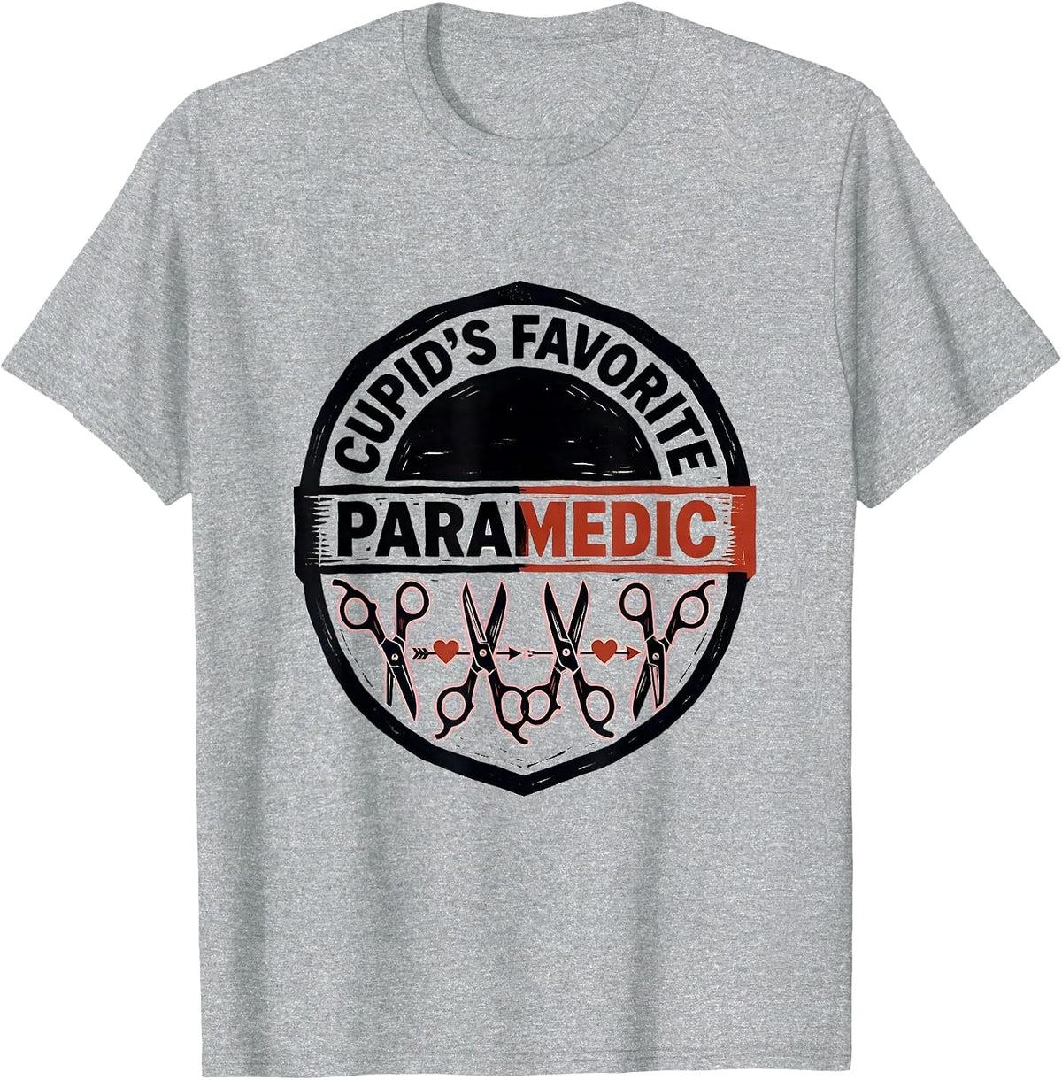 Men's Cupid's Favorite Paramedic Funny Occupation Valentine T-Shirt - Heather Grey