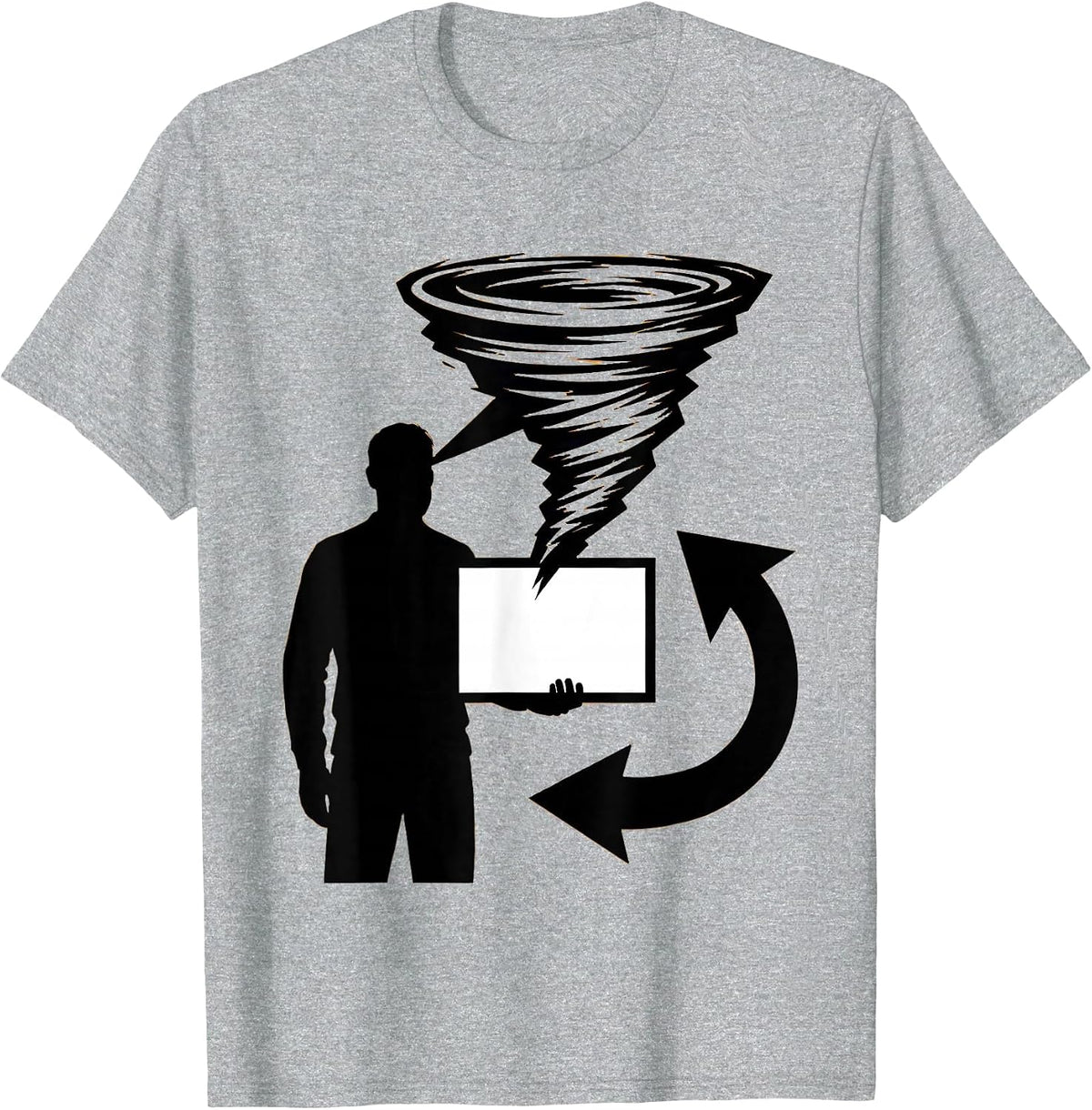 Men's Storm Chaser Weather Enthusiast Humor Brutalist Graphic T-Shirt - Heather Grey