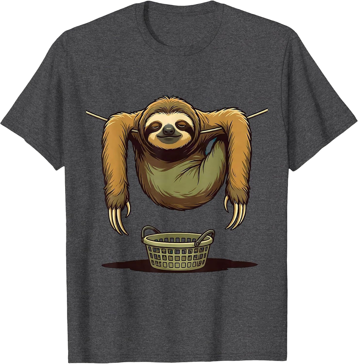 Men's Slack Sloth Funny Animal Humor Sloth Lover Gift T-Shirt - Dark Heather Grey