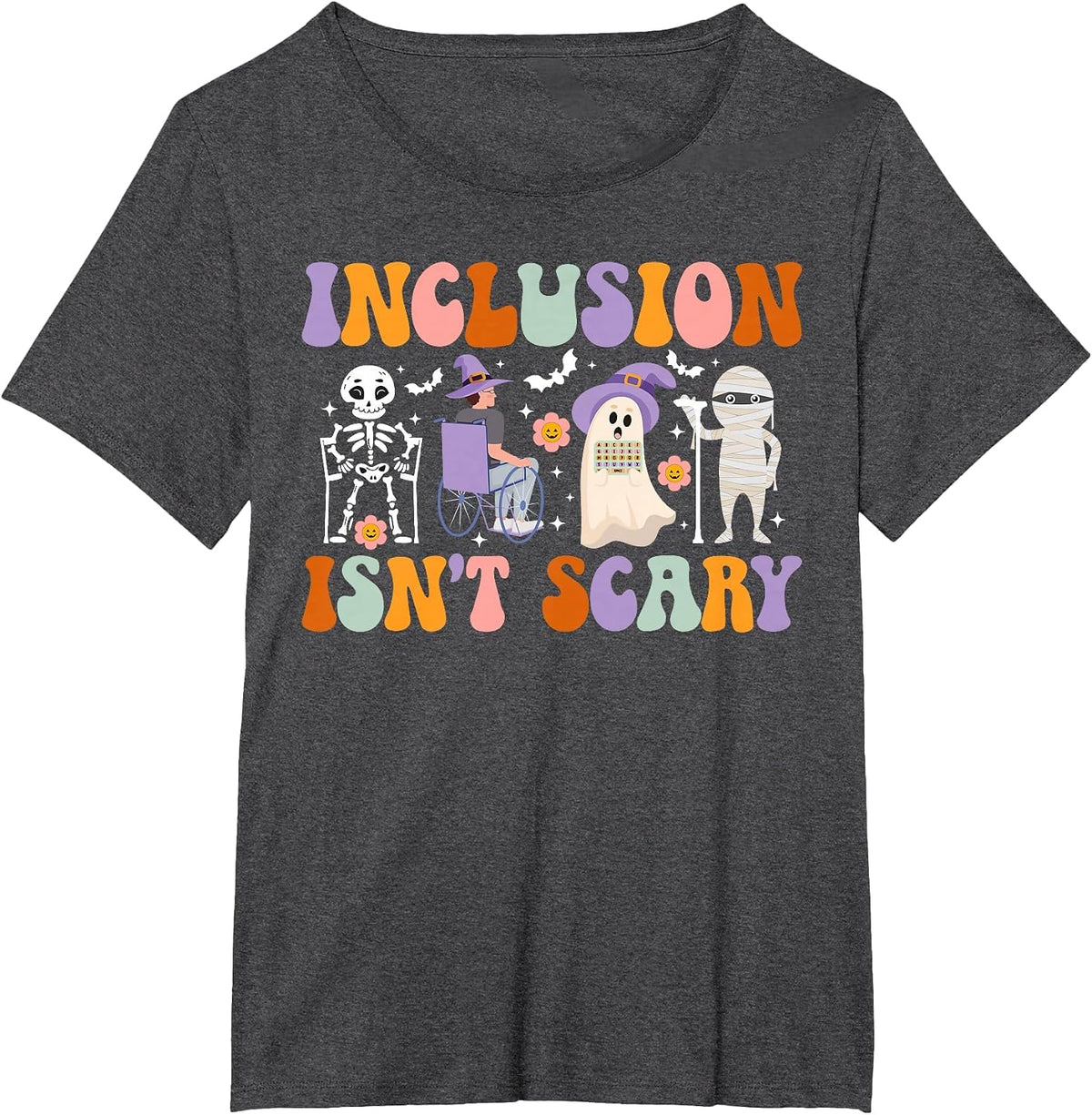 Spooky ABA Therapist Halloween Groovy ABA Therapy T-Shirt - Dark Heather Grey