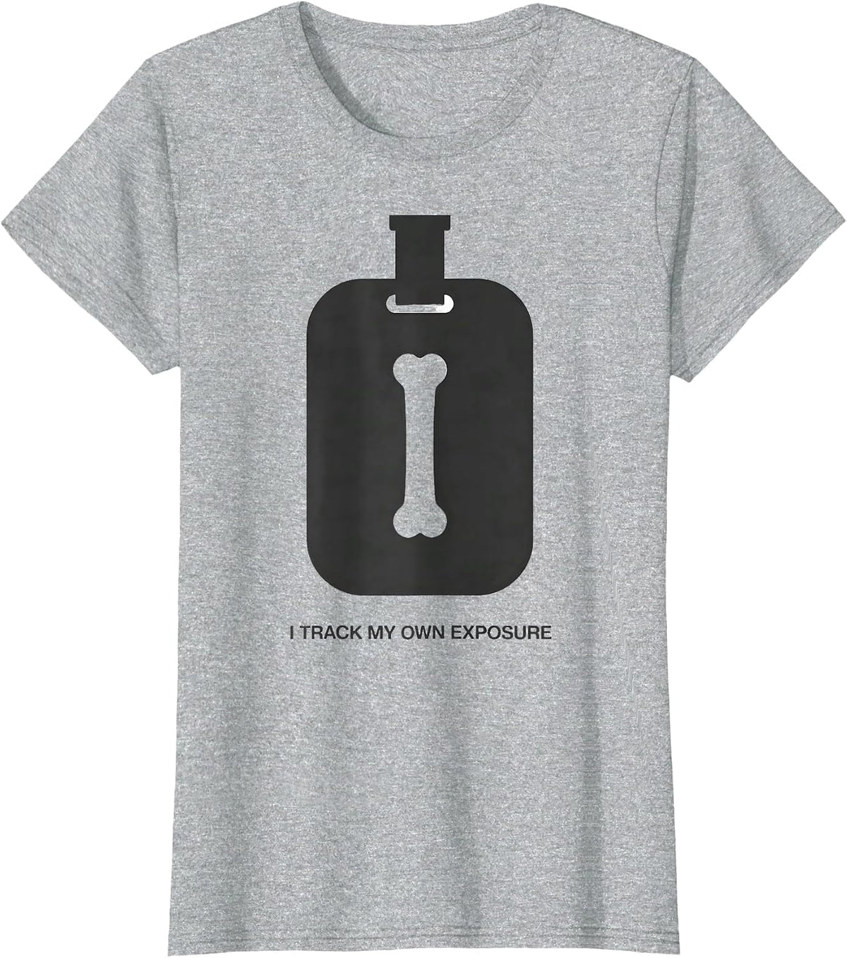 I Track My Own Exposure Minimalist Radiology Tech Halloween T-Shirt - Heather Grey