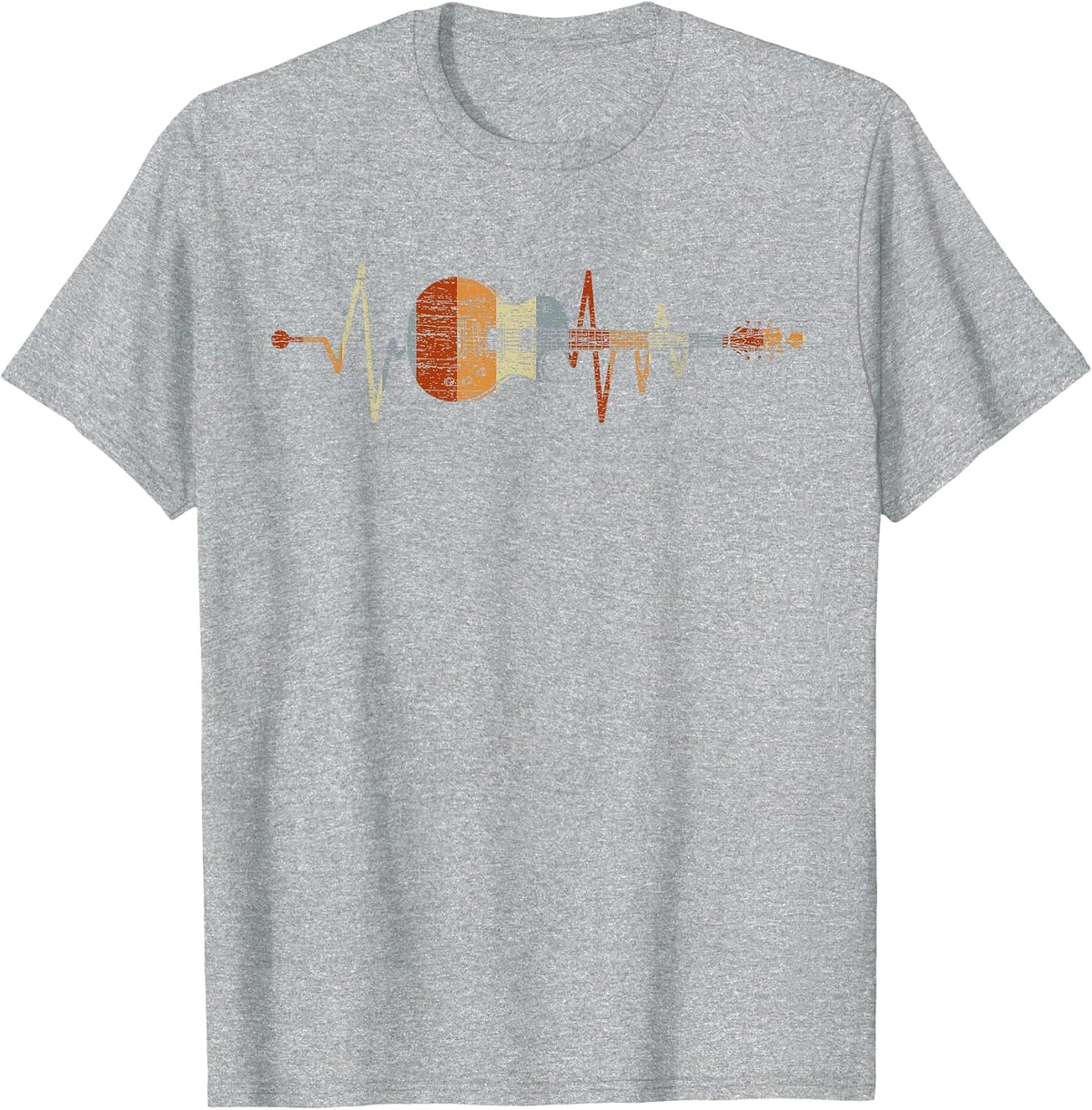 Heartbeat Guitarist Guitar T-Shirt - Heather Grey