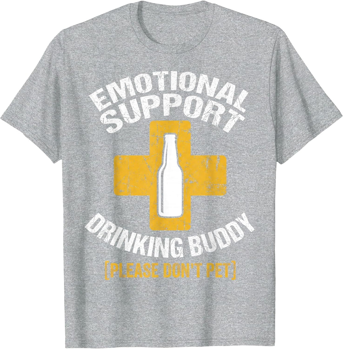 Moral Support Drinking Buddy Funny Beer Lover Pub T-Shirt - Heather Grey