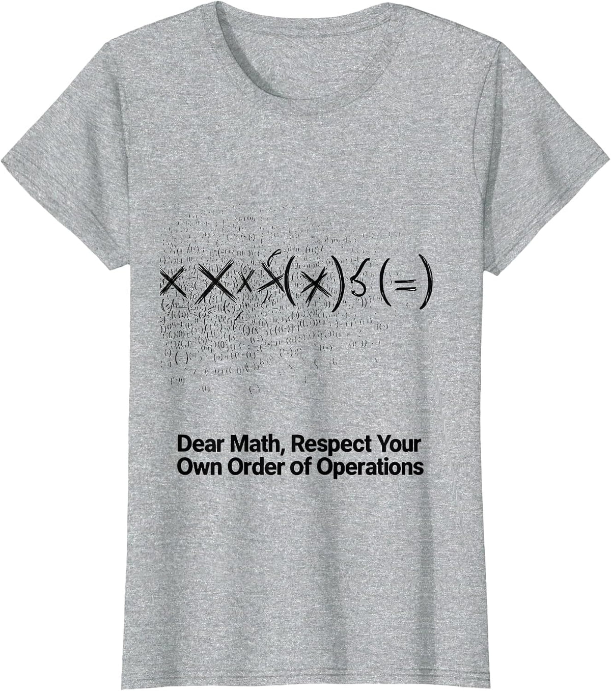 Women's Dear Math, Respect Your Own Order Of Operations Math Teacher T-Shirt - Heather Grey