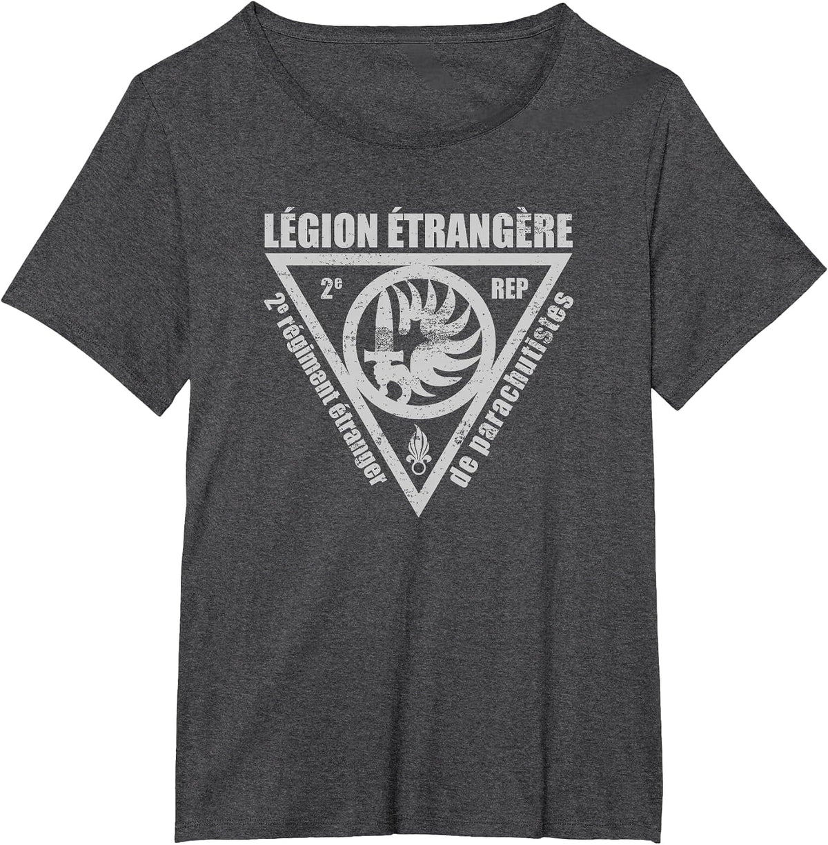 French Foreign Legion Paratrooper T Shirt - 2 Rep T-Shirt - Dark Heather Grey