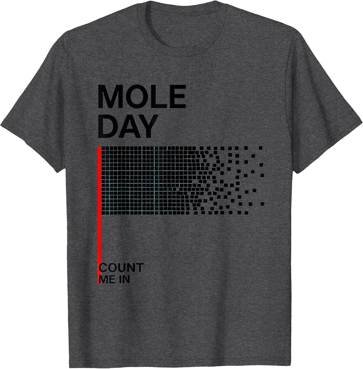 Men's Mole Day Count Me In Science Teacher Chemistry Student Humor T-Shirt - Dark Heather Grey