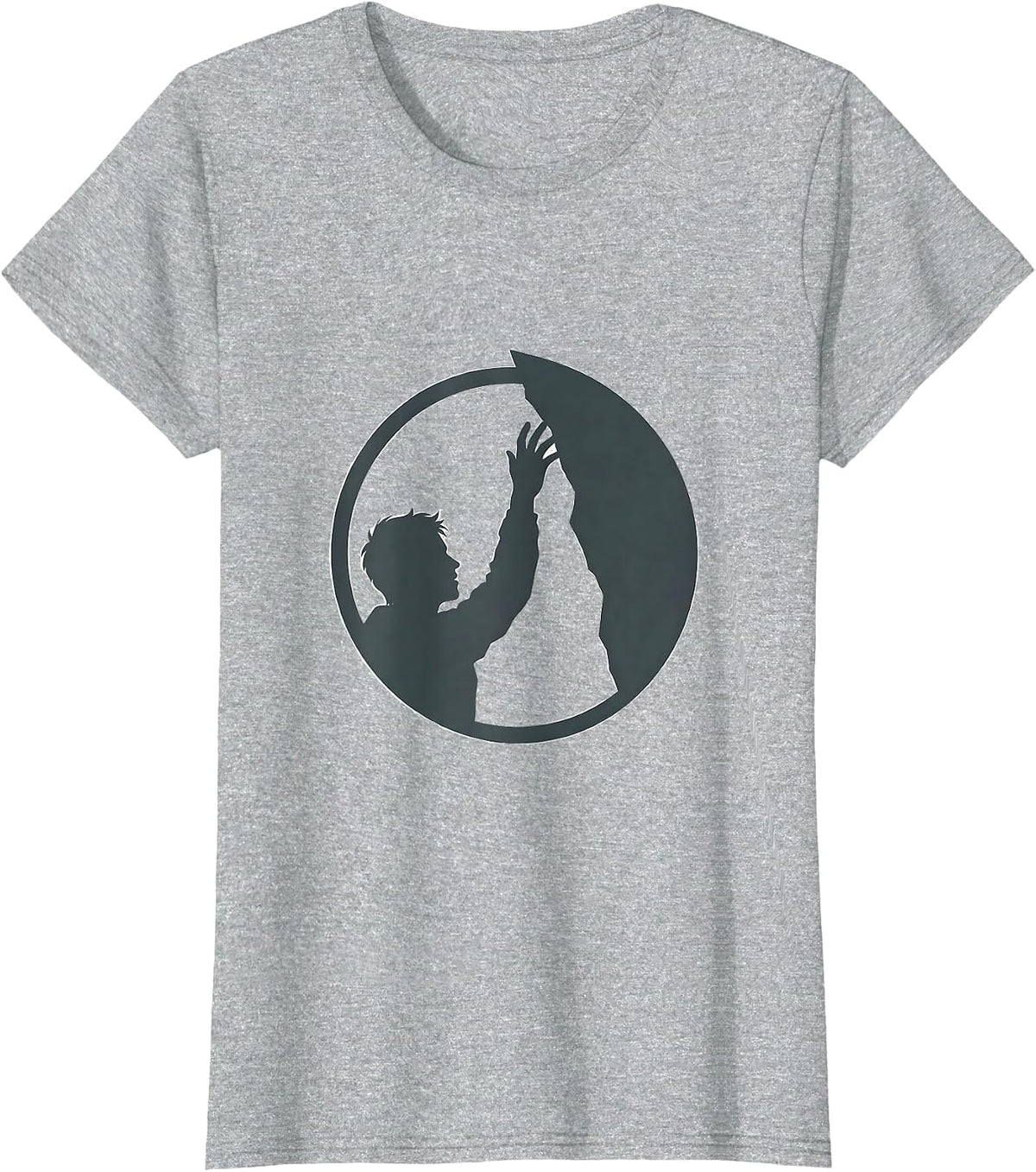 Rock Climber Reaching the Peak Graphic Tee T-Shirt - Heather Grey