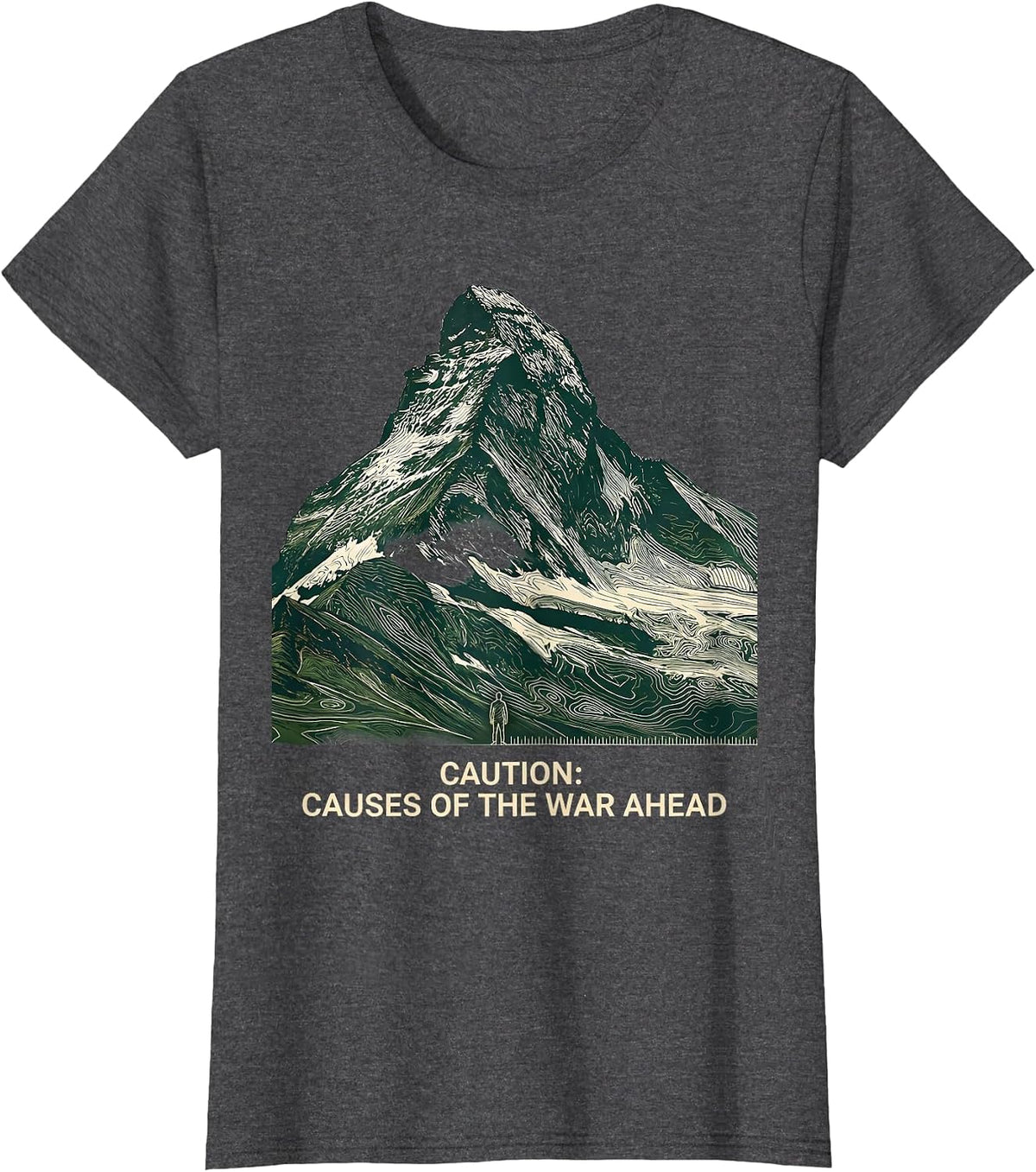 Women's Caution: Causes Of The War Ahead Funny History Teacher T-Shirt - Dark Heather Grey