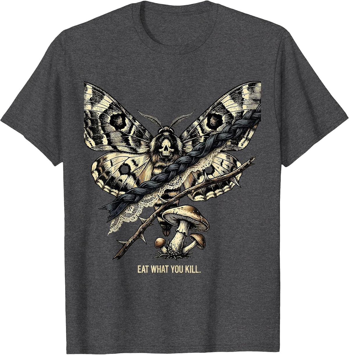 Men's Eat What You Kill Bold Hunting Design T-Shirt - Dark Heather Grey