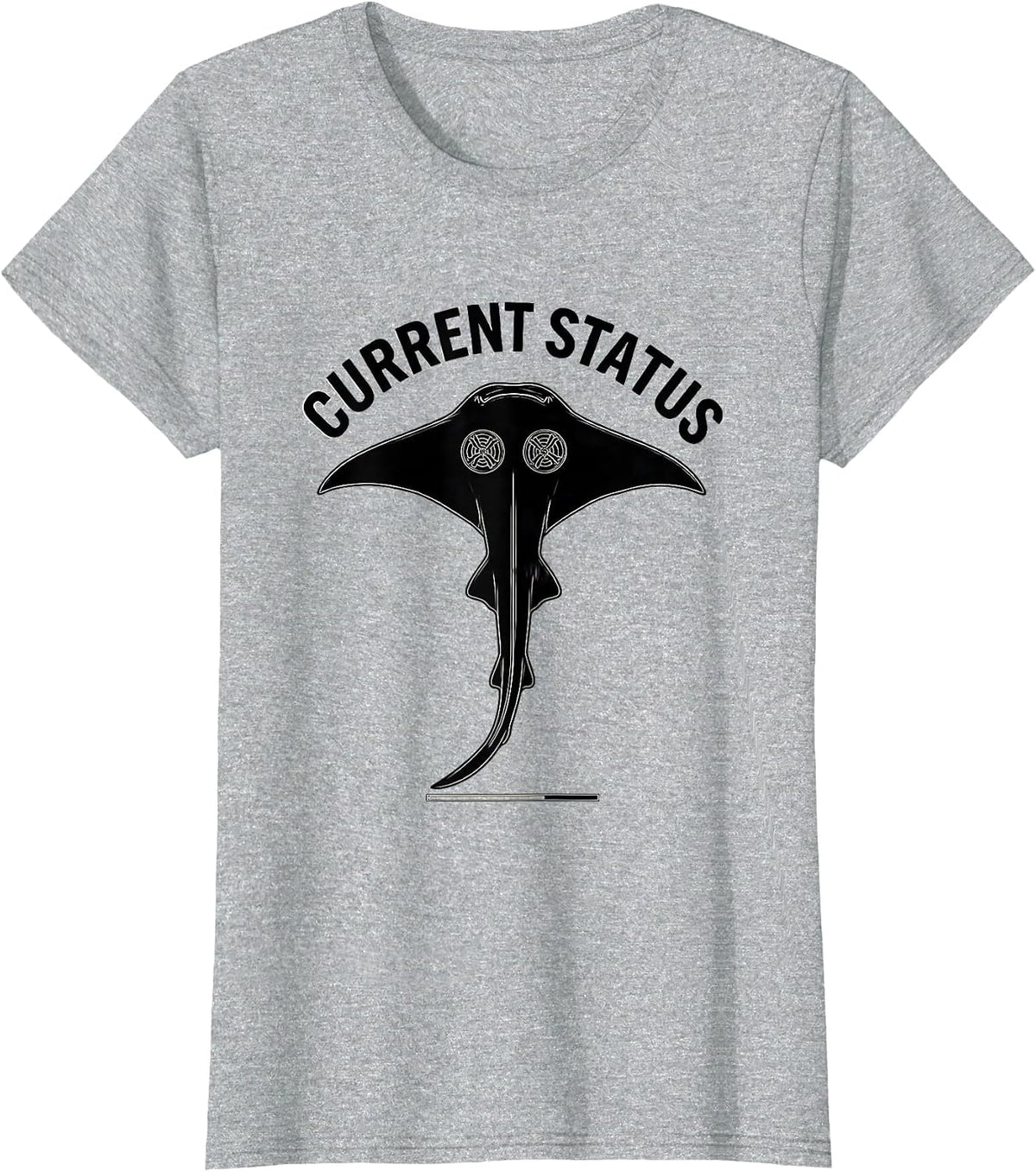 Current Status Funny Shark Lover Ocean Wildlife Humor T-Shirt - Heather Grey