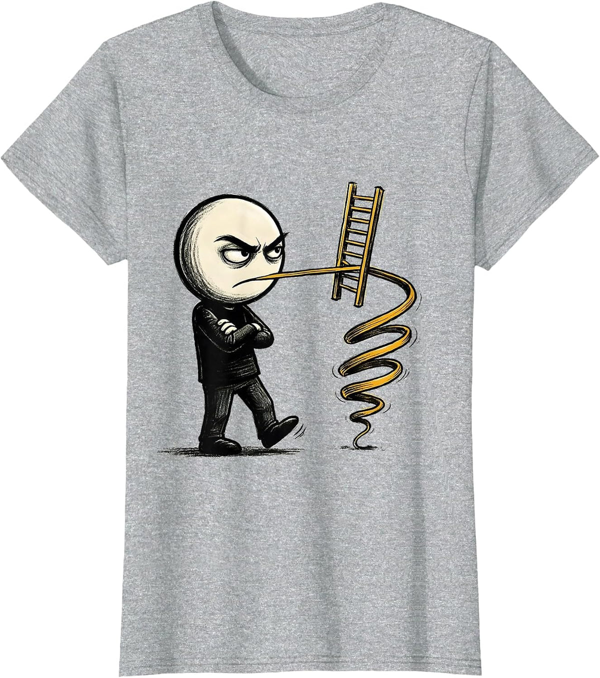 Women's Glaring Math Bracket Funny Math Teacher Pun T-Shirt - Heather Grey