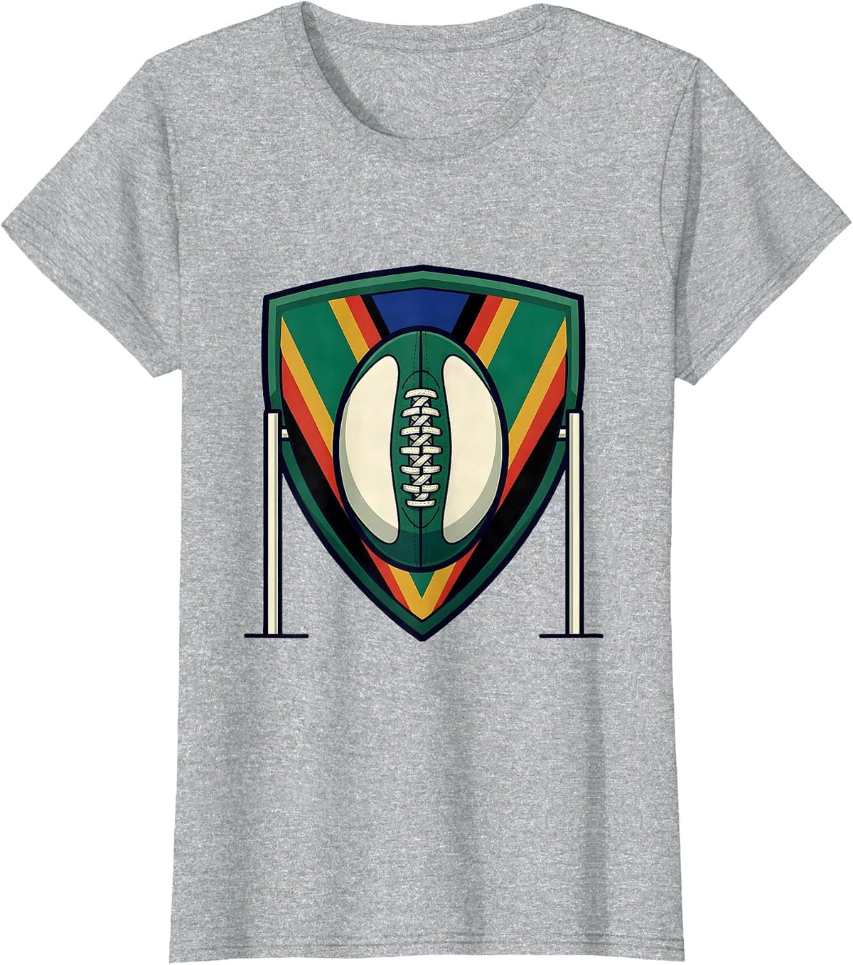 Women's South African Rugby Shield Badge Bokke Supporter T-Shirt - Heather Grey