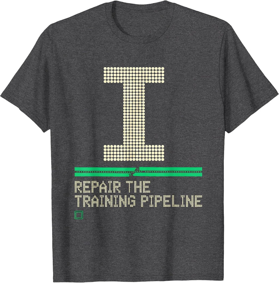 Men's I Repair The Training Pipeline Funny AI Robotics Engineer T-Shirt - Dark Heather Grey
