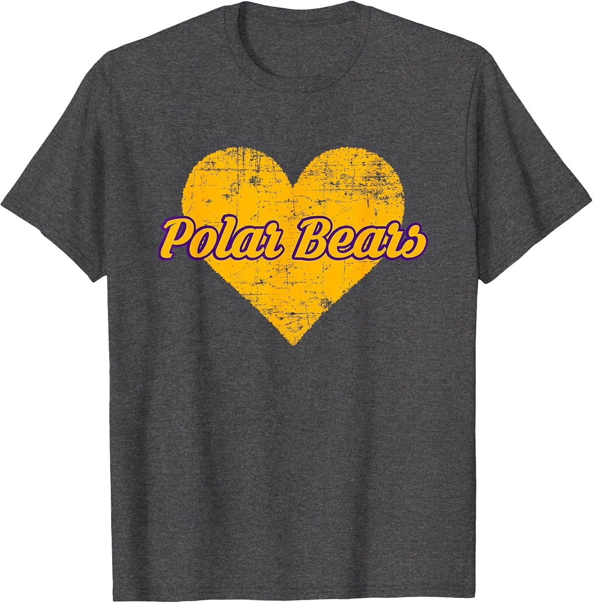 Jackson Polar Bears Over Heart T-Shirt - Dark Heather Grey