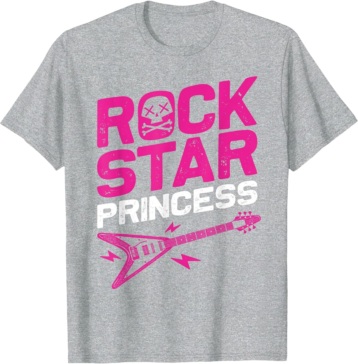 Cool Rock Star for Women Girls Kids 80s Rock and Roll Music T-Shirt - Heather Grey
