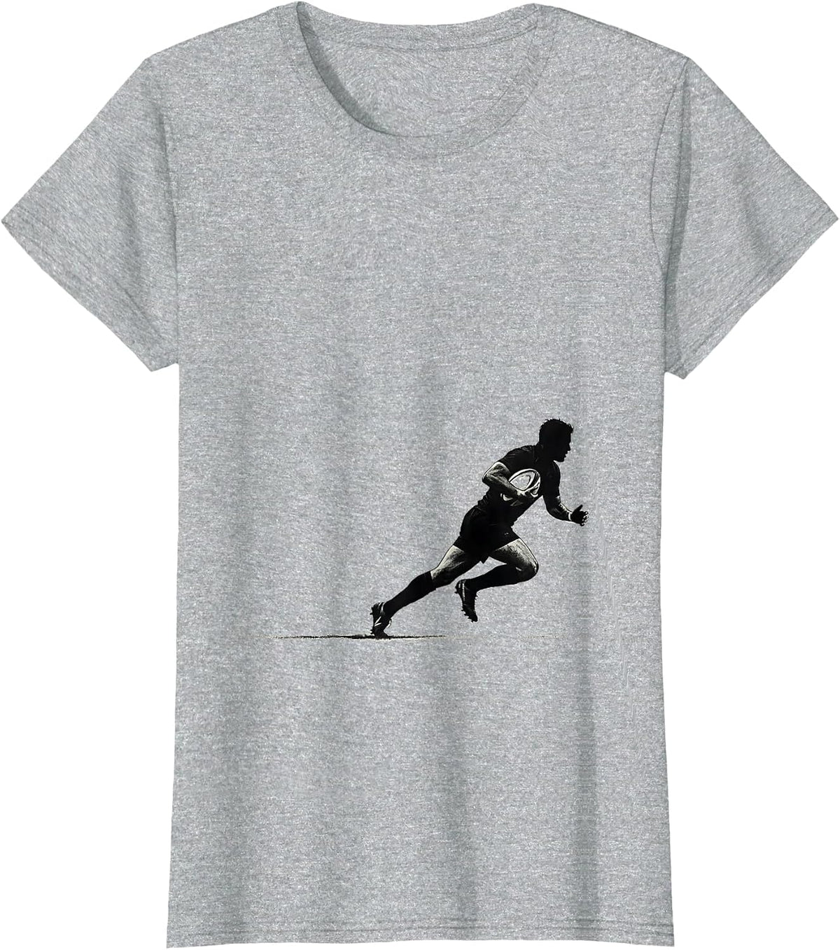 Rugby Winger Sprinting Down the Touchline T-Shirt - Heather Grey