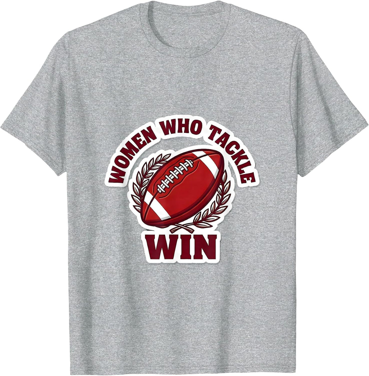 Men's Women Who Tackle Win Rugby Graphic Design T-Shirt - Heather Grey