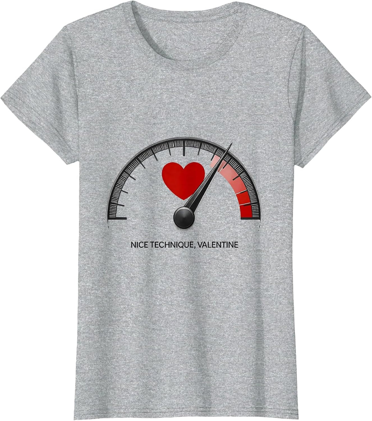 Women's Nice Technique Valentine Funny Radiology Tech Skeleton Humor T-Shirt - Heather Grey