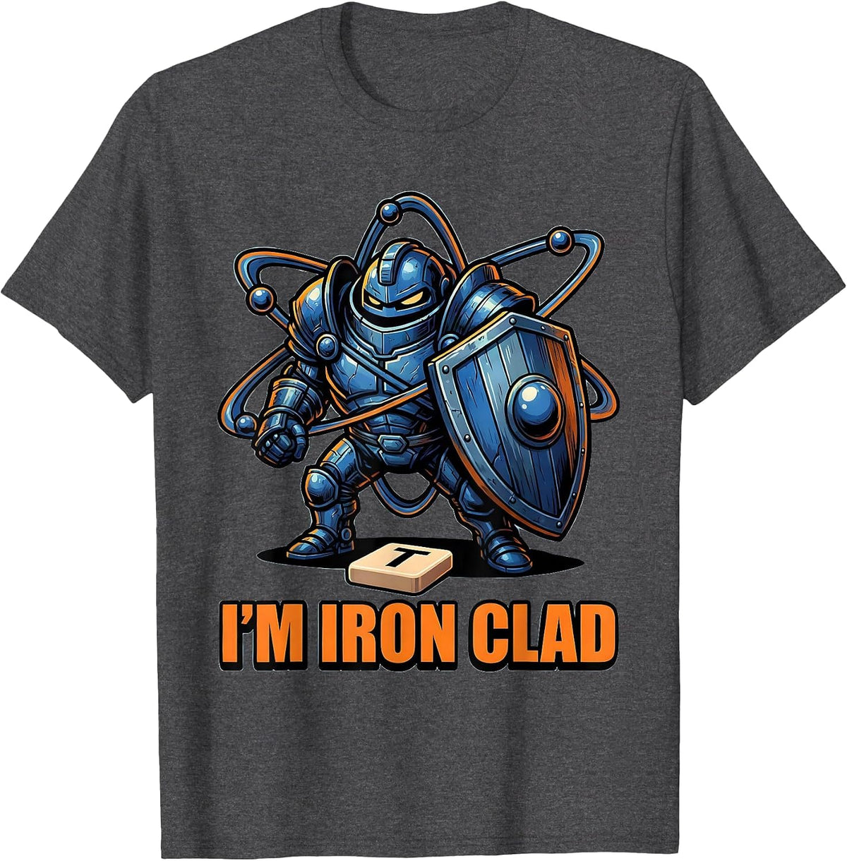 I'm Iron Clad Cartoon Funny Chemistry Teacher Science Nerd T-Shirt - Dark Heather Grey