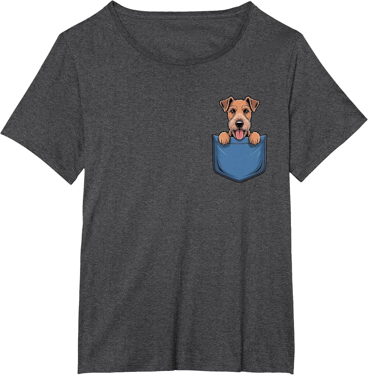Cute Pocket Irish Terrier Lover Dog Mom T-Shirt - Dark Heather Grey