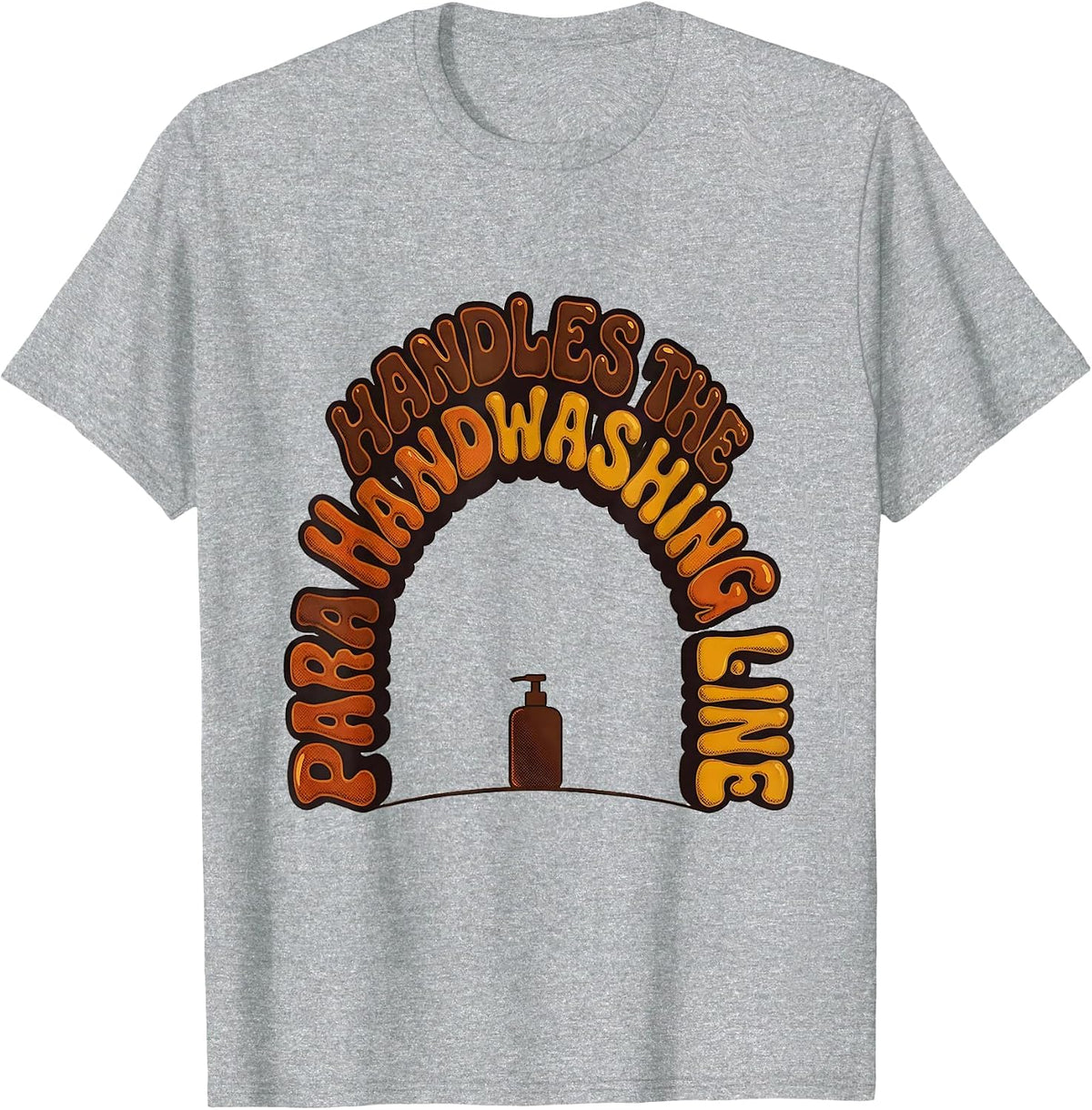 Men's PARA Handles The Handwashing Line Retro 70s Paraprofessional T-Shirt - Heather Grey