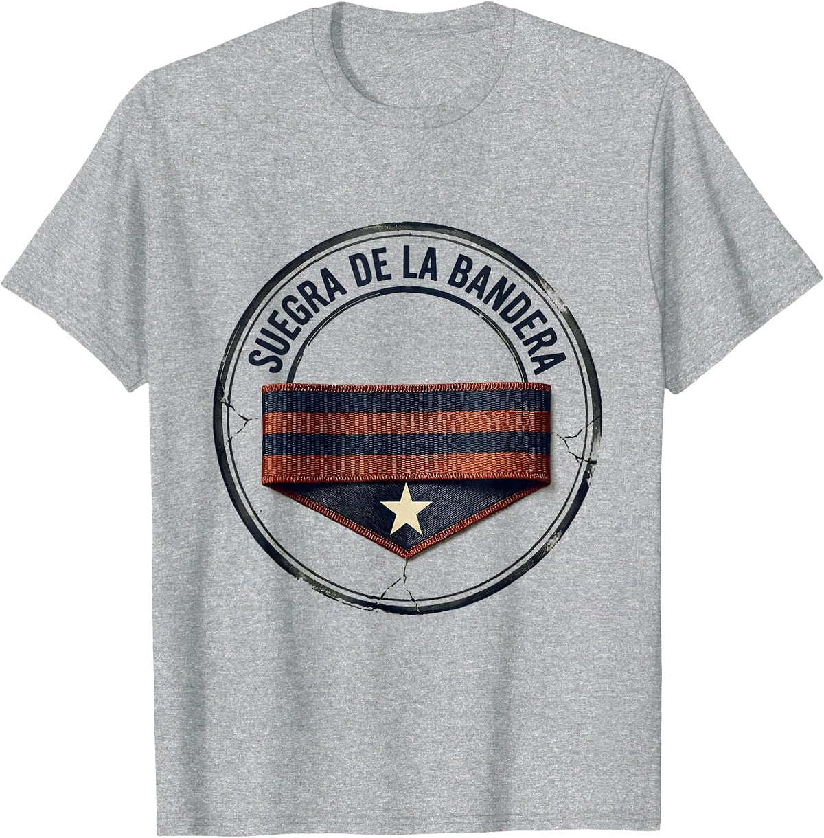 Men's Suegra De La Bandera Vintage Cuban Family Role Humor T-Shirt - Heather Grey