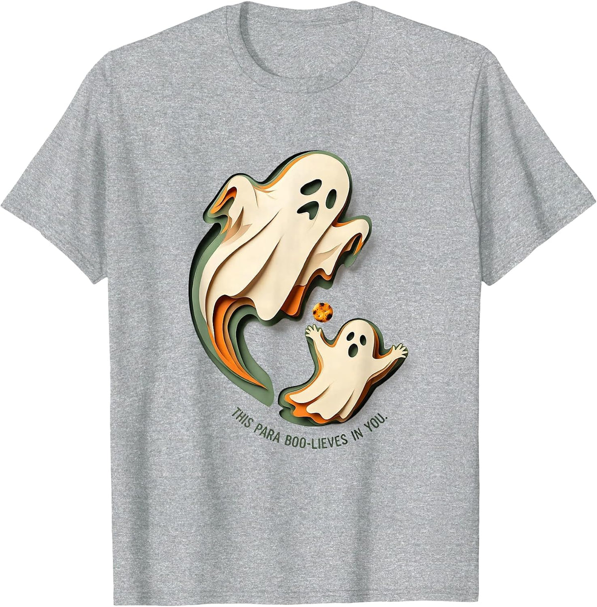Men's This Para Boo-lieves In You Funny Paraprofessional Ghost T-Shirt - Heather Grey
