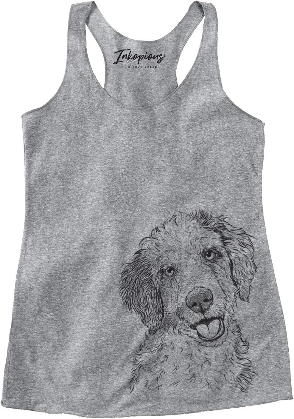 Bare Hoge the Aussiedoodle Dog Triblend T-Shirt - Grey Racerback