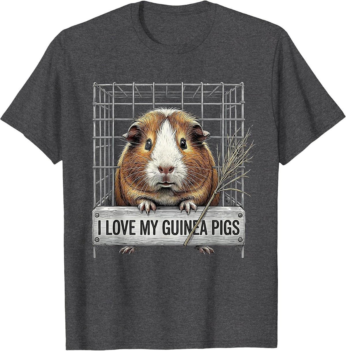 Men's I Love My Guinea Pigs Funny Guinea Pig Lover Pet Humor T-Shirt - Dark Heather Grey