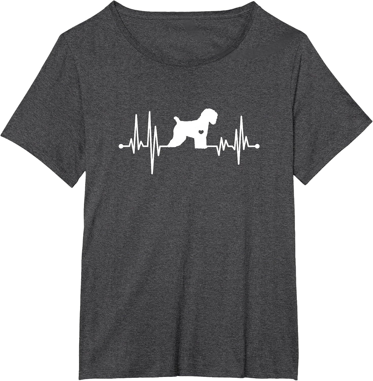 Soft Coated Wheaten Terrier Heartbeat Wheatie Dog Lover T-Shirt - Dark Heather Grey