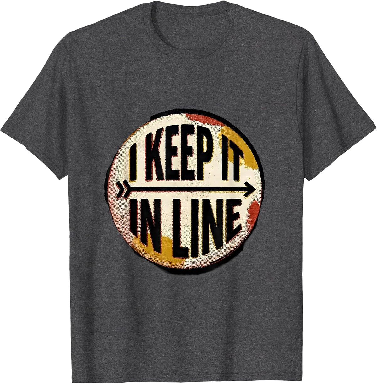 Men's I Keep It In Line Funny Math Teacher Pun Humor Graph T-Shirt - Dark Heather Grey