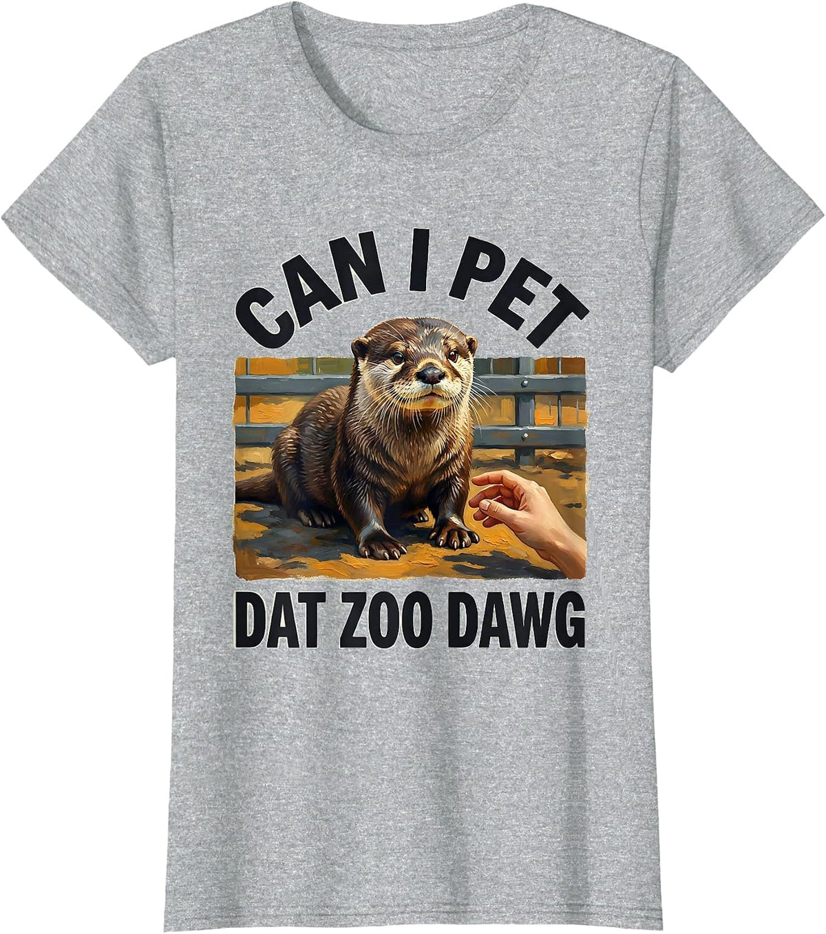 Can I Pet Dat Zoo Dawg Funny Bear Meme Animal Lover T-Shirt - Heather Grey