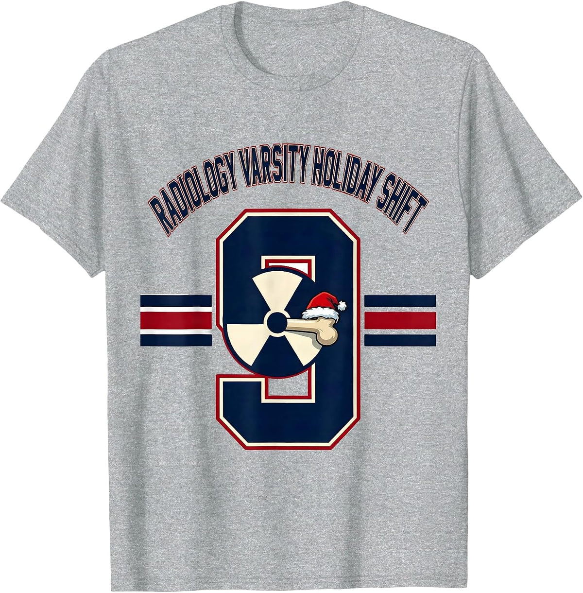 Men's Radiology Varsity Holiday Shift Funny Radiology Tech T-Shirt - Heather Grey