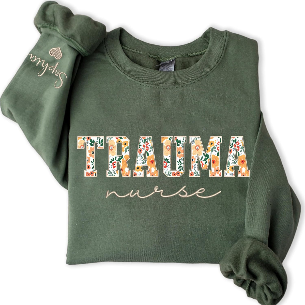 Chillever - Personalized Embroidered Nurse Sweatshirt, Custom Name Nurse Gifts RN LPN APRN CNA, Gift for Nurses Day - A13
