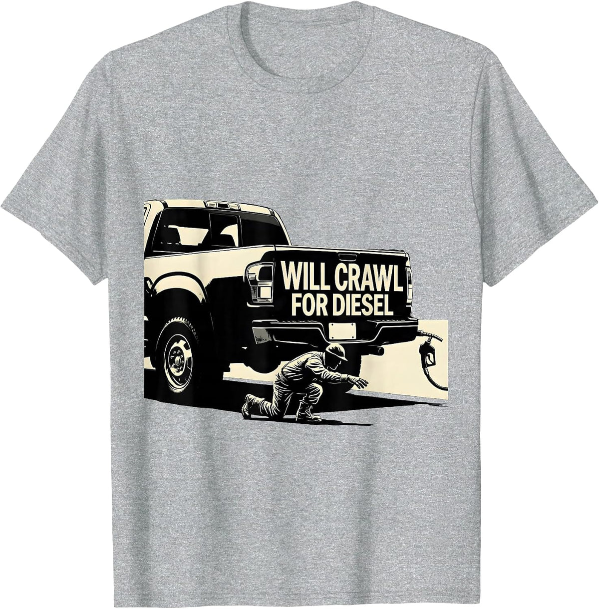 Men's Will Crawl For Diesel Funny Diesel Trucker Gift for Dads T-Shirt - Heather Grey
