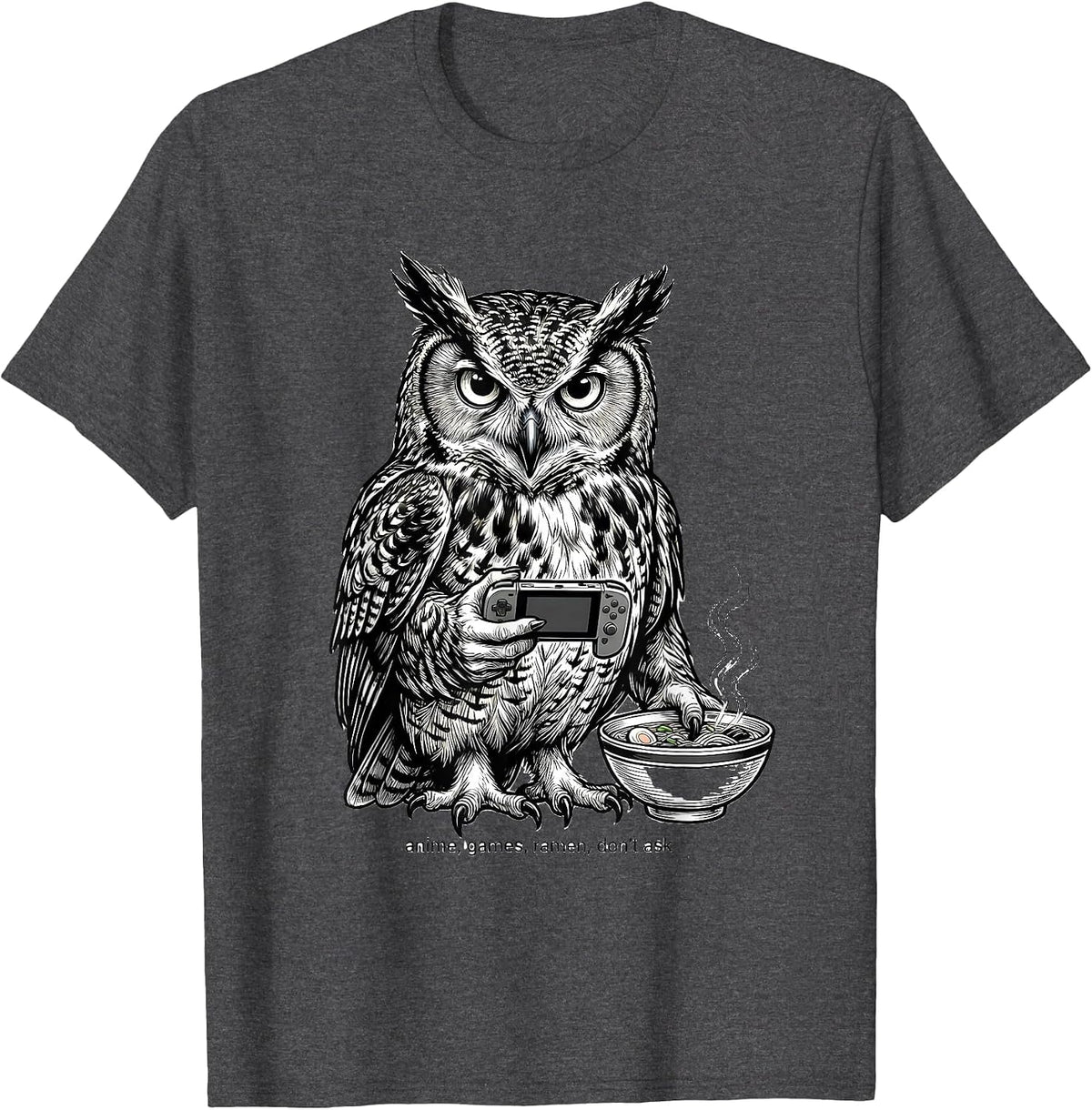 anime games ramen don't ask Funny Anime Cat Gamer Gift T-Shirt - Dark Heather Grey