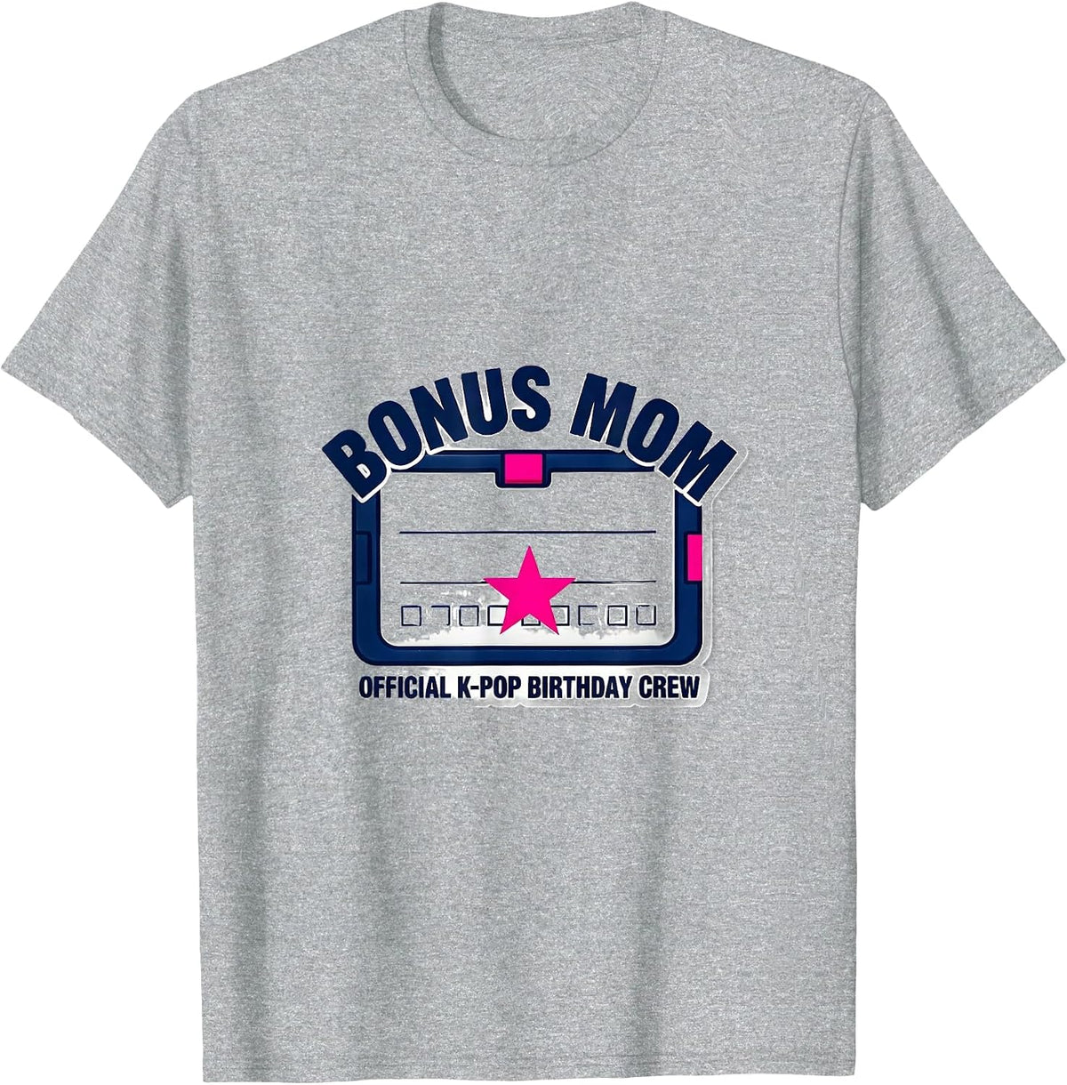 Men's Bonus Mom Official K-Pop Birthday Crew K-Pop Fan T-Shirt - Heather Grey