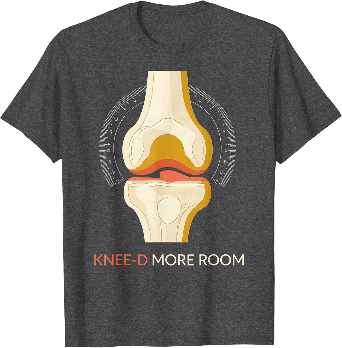 Knee-d More Room Funny Physical Therapist OT Gift Humor T-Shirt - Dark Heather Grey