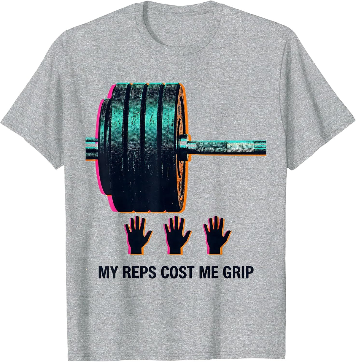Men's My Reps Cost Me Grip Funny Gym Workout Weightlifting Humor T-Shirt - Heather Grey