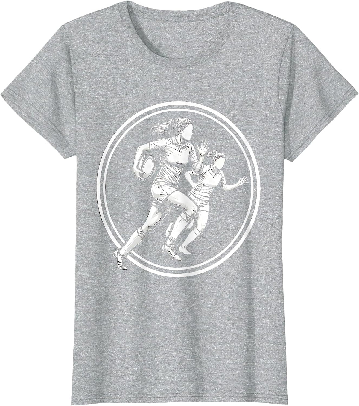 Rugby Speed Burst Graphic - Outrunning the Defense T-Shirt - Heather Grey