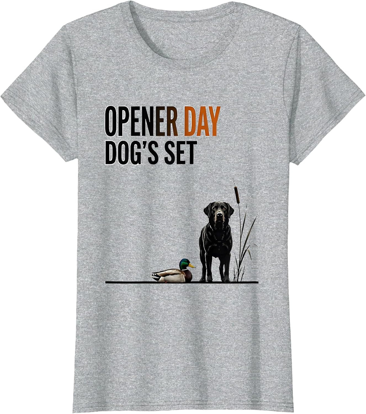 Women's Opener Day Dog's Set Retriever Hunting Dog Duck Hunting T-Shirt - Heather Grey