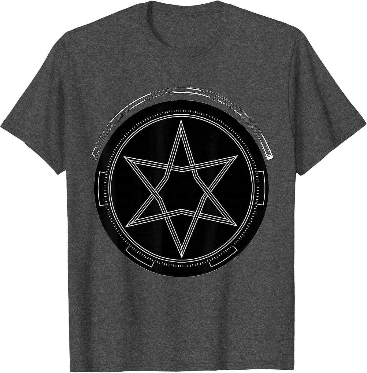 Pentagram Occult Satanic Gothic Dark Aesthetic T-Shirt - Dark Heather Grey