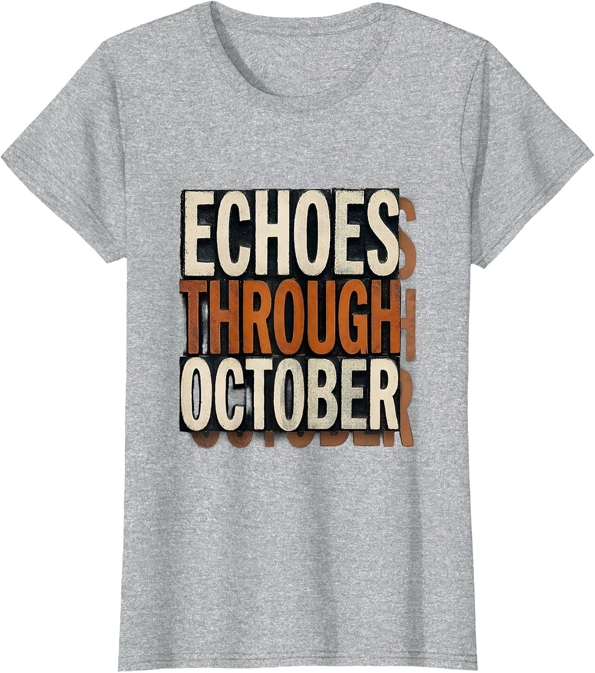 Women's Echoes Through October Funny Sonographer Ultrasound Tech T-Shirt - Heather Grey