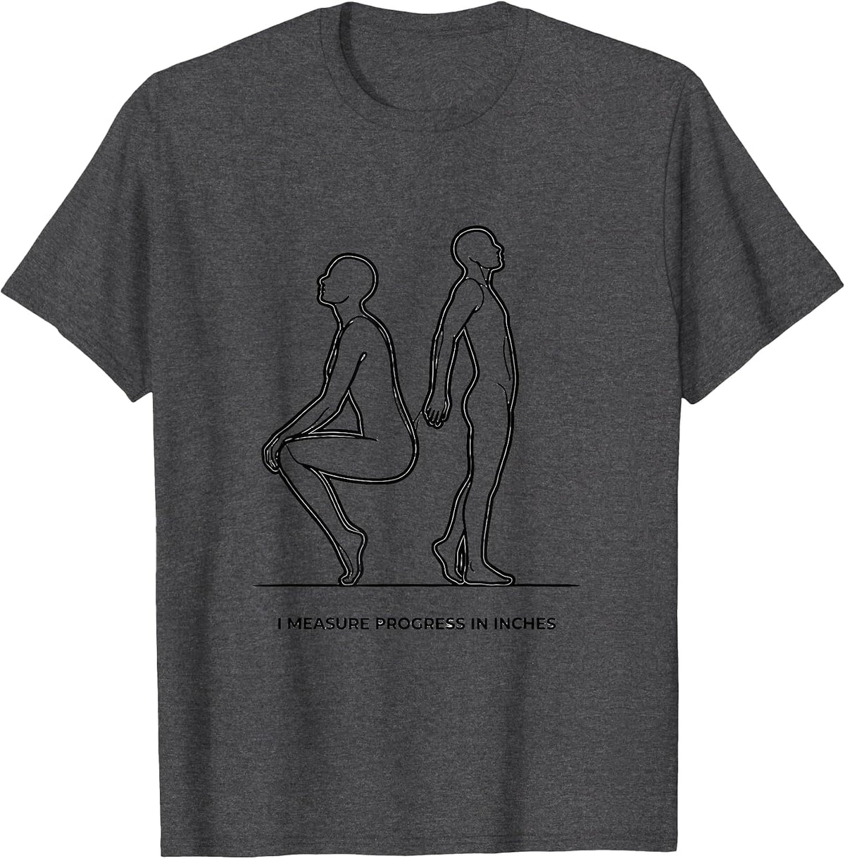 Men's I Measure Progress In Inches Funny Physical Therapist Gift T-Shirt - Dark Heather Grey