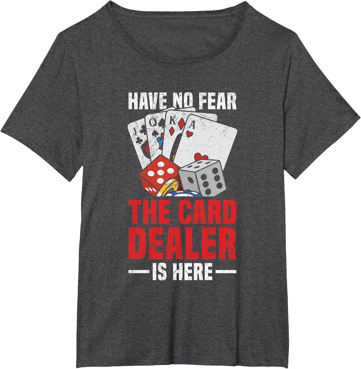 Black Jack Casino Dealer Design for a Casino Dealer T-Shirt - Dark Heather Grey