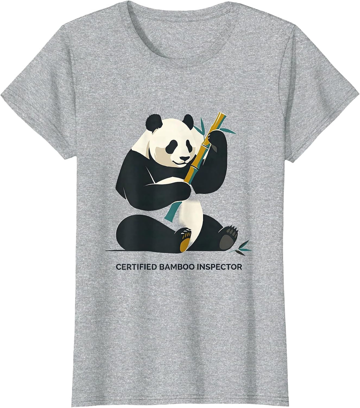 Certified Bamboo Inspector Funny Panda Lover Cute Kawaii T-Shirt - Heather Grey