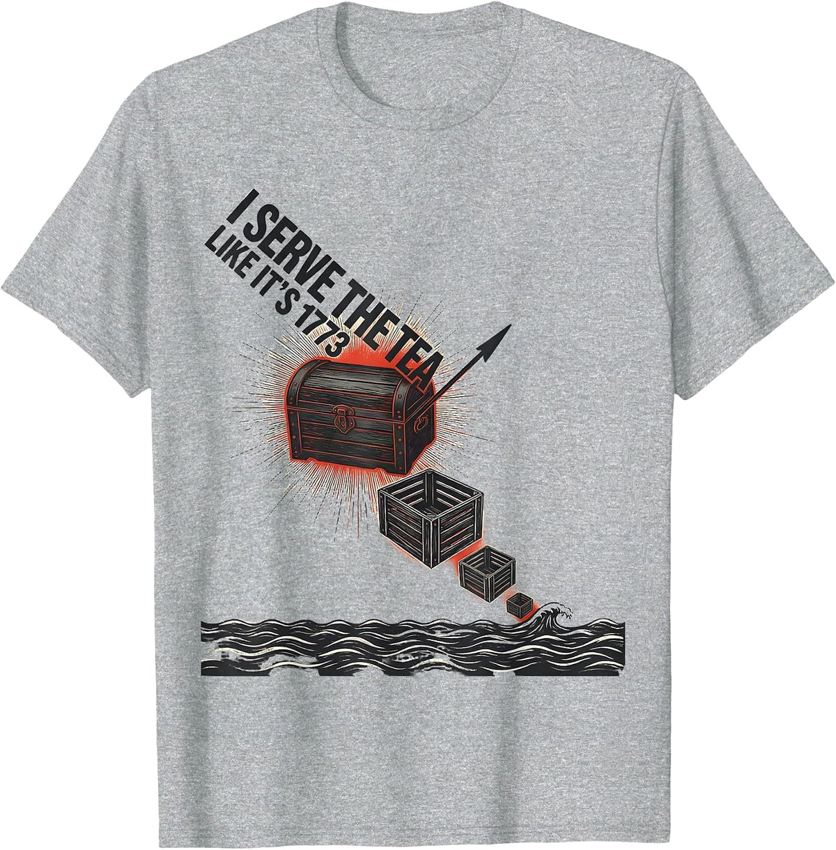 Men's I Serve The Tea Like It’s 1773 Funny History Teacher T-Shirt - Heather Grey