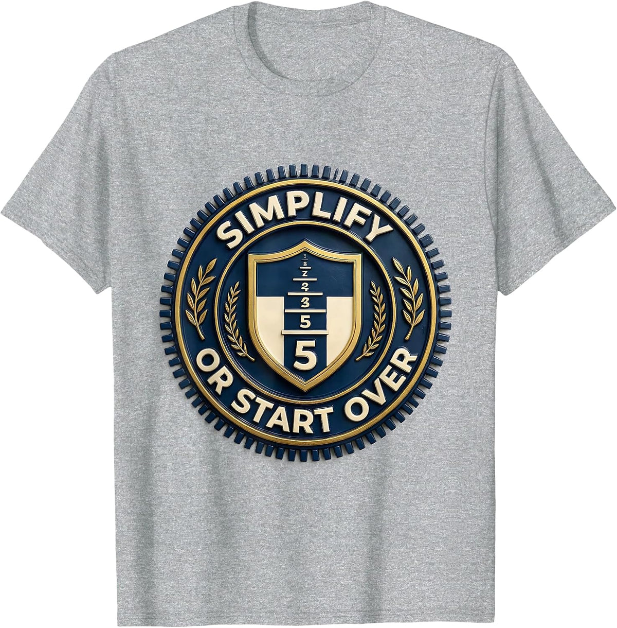 Men's Simplify Or Start Over Funny Math Teacher Humor STEM Gift T-Shirt - Heather Grey